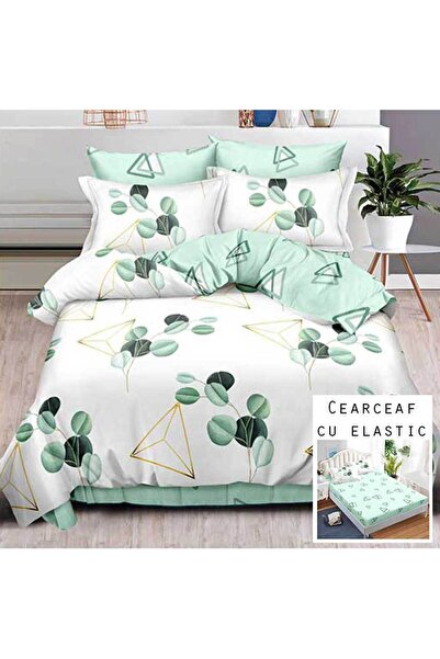 Patul Lenjerie Finet Satinat, 2 Persoane, Cearceaf cu Elastic, 6 Piese #FE169