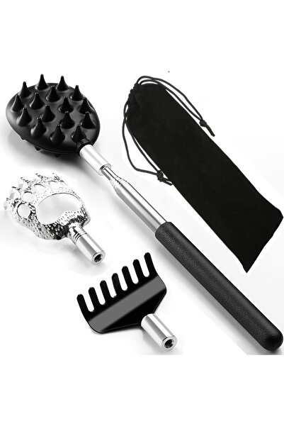 Choice 3 في 1 مع حقيبة، أداة حك الظهر تيليسينج مع 3/5 رؤوس قابلة للفصل، حشوات...