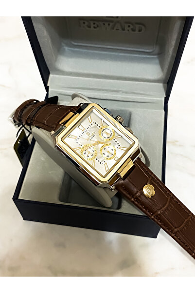 Reward Marka Orjinal Deri Kordon Su Geçirmez Kahverengi Erkek Kol Saati
