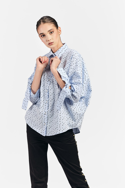 RVL Bluză de damă - Albastru imprimat