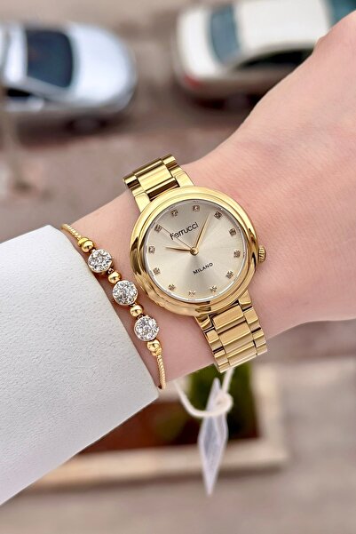 Ferrucci Gold Color Adjustable Women's Bracelet and Bracelet