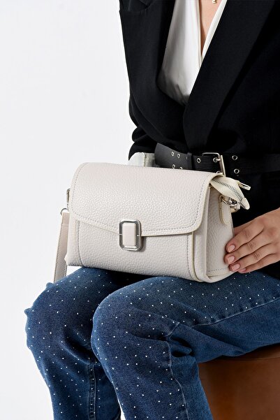 H&D COLLECTİON Γυναικεία τσάντα ώμου από συνθετικό δέρμα με ρυθμιζόμενο χιαστ...