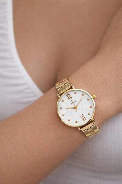 storeay Altın Renk Roma Rakamlı Şık Sade Zarif Genç Kız Kadın Kol Saati STA-1155
