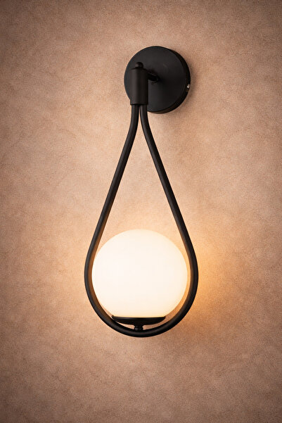 HubRom MIRZA 3539-01WW-BLL Μαύρο Απλίκα Τοίχου 20x40 εκ. 1xE27 Μέγ. 60W