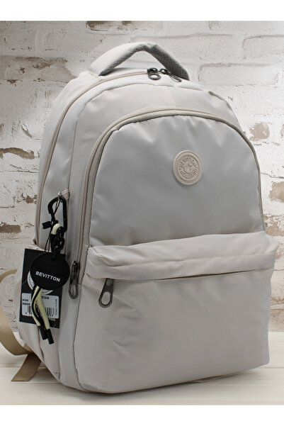 Bevitton Bvt-2500 Geantă de școală rezistentă la apă, bej, rucsac de zi cu zi...