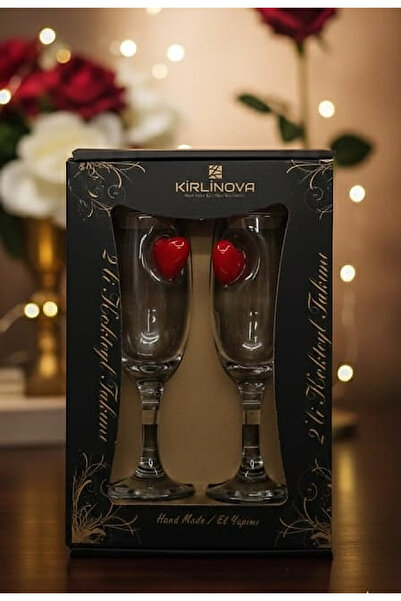 KirLiNova Red Vertical Heart Cocktail Glass Set of 2 - (Coffee Side Water/Coc...