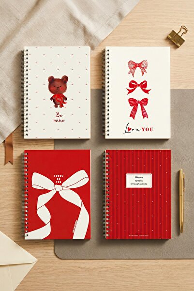 Notisyon A5 Spiralli Okul Defteri 120 Sayfa 4'lü Set, 2 Çizgili - 2 Kareli De...