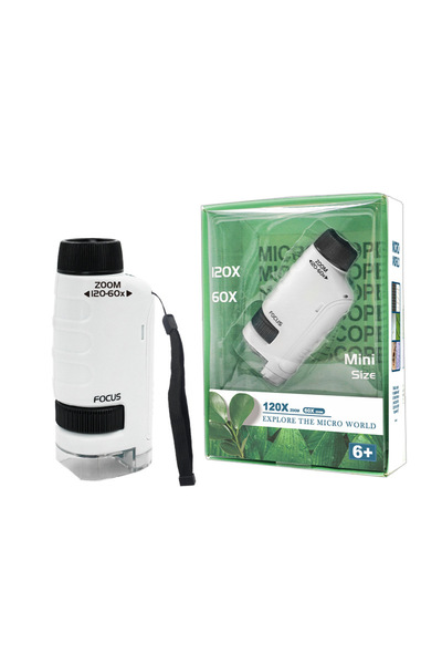 Choice مجموعة مجهر يدوي مع صندوق، مزود بإضاءة LED للمختبر، تكبير من 60 إلى 12...