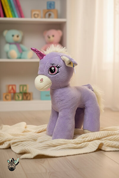 Zebra Toys Sevimli Mor Pelüş Pony Unicorn Oyuncak – Yumuşak Dokulu,Tek Boynuz...