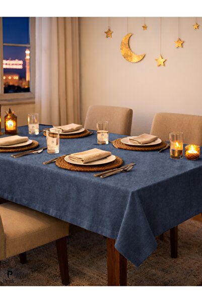 Perle Dnevna serija Somot tekstura Svemirsko plava Stolnjak