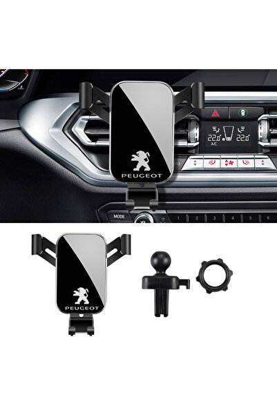 Peugeot حامل هاتف للسيارة أسود من مادة ABS، قابل للدوران 360 درجة، مزود بقاعد...