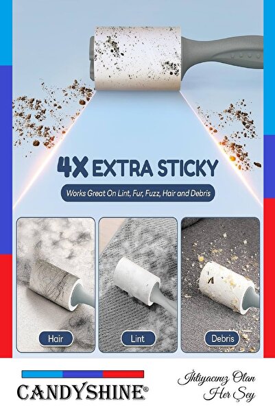 AE Market 60 Yaprak Tüy Toplama Bant Rulosu Kedi Ve Köpek Tüyü Toplayıcı Rulo Elbise Temizleme