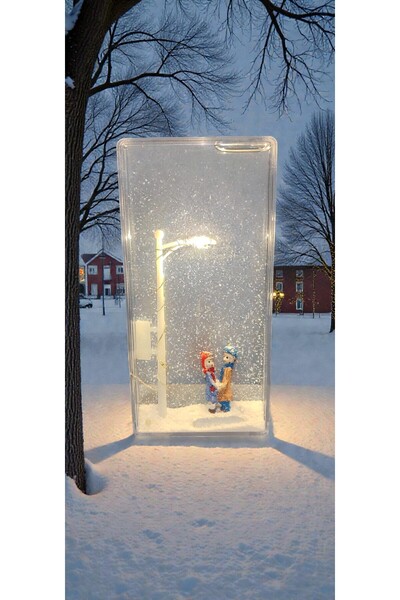 FAMEMUS ACCESSORY Sevgililer Gününe Özel Sokak Lambası Işıklı Kar Küresi İki ...