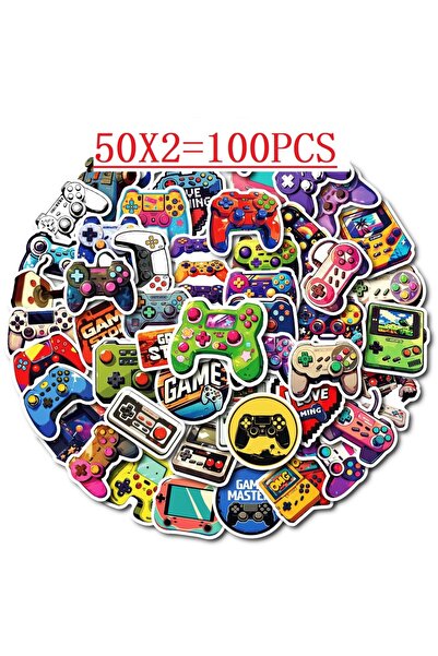 Choice 100PCS 50/100PCS Cartoon Hand Drawn Controller Game Console Graffiti W...