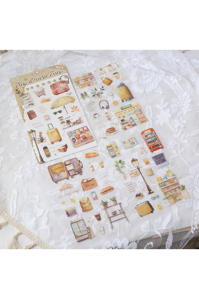 Choice ملصقات إبداعية من مادة PET مكونة من 4 أوراق، ملصقات شفافة مقطوعة مسبقً...