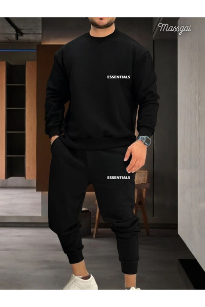 Massgai Unisex osnovni dizajn Štampano okrugla kragna Oversize kroj donji-gor...