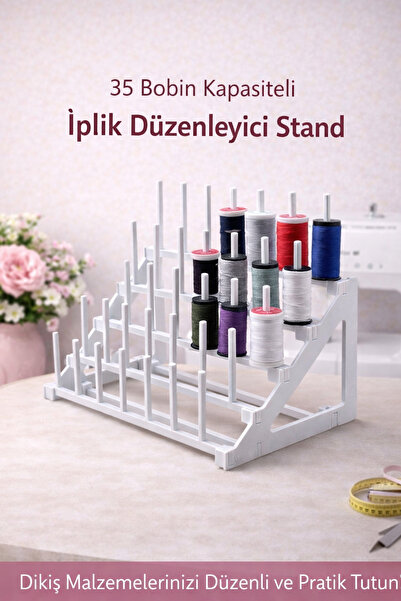 EVORADECO 35 Bobin Kapasiteli İplik Tutma Standı – Dayanıklı Plastik, Demonte...