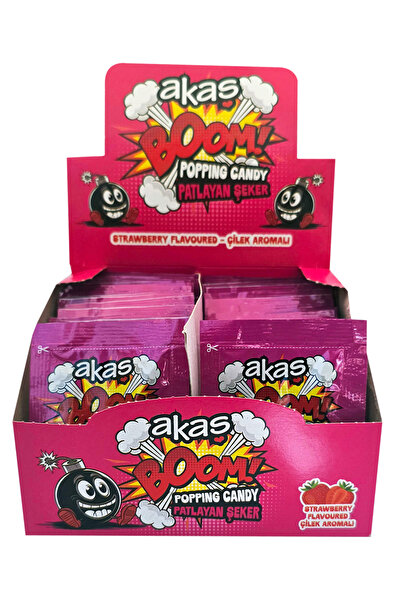 akas حلوى أكاش بوم بنكهة الفراولة 4 جرام 40 قطعة