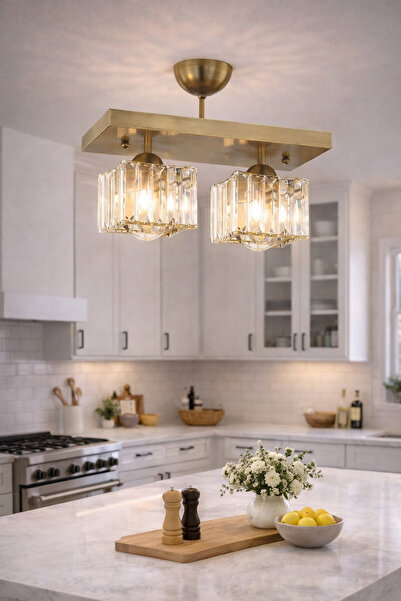 Apliqa Plafonieara Cristal HubRom, RIVIA 3416-02-FR 30x30 cm 2xE27-60W Antiq