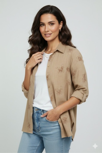 elma abone Plus Size Women's Linen Tank Top Shirt