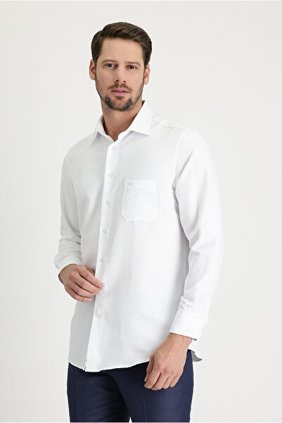 Kiğılı Uzun Kol Klasik Desenli Pamuklu Gömlek