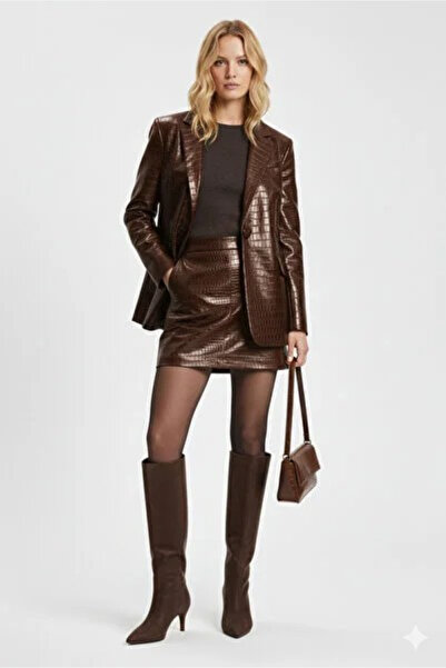 altın moda shoes Remni Kadın Topuklu Çizme Acıkahve Süet