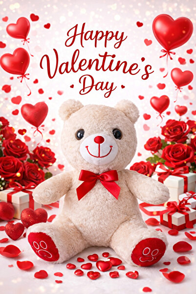 viyolmarketim Sevgililer Günü Hediyesi 35 cm Peluş Ayıcık – Yumuşak Doku Uyku...