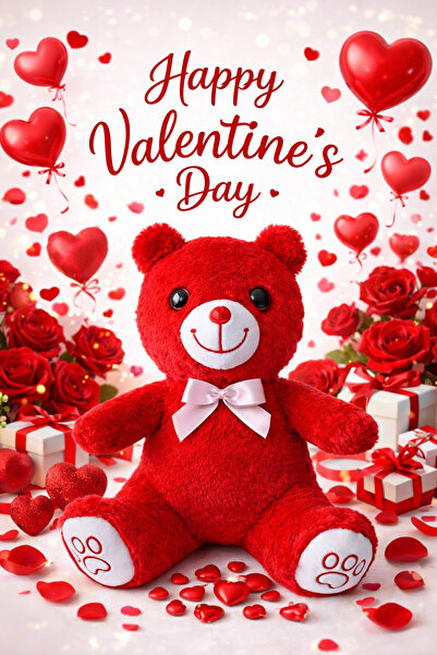 viyolmarketim Sevgililer Günü Hediyesi 35 cm Peluş Ayıcık – Yumuşak Doku Uyku...