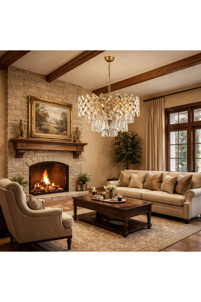 Apliqa Lustra Cristal HubRom, MELINA 3854-06-FR 53x70 cm 10xE14-40W Antiq