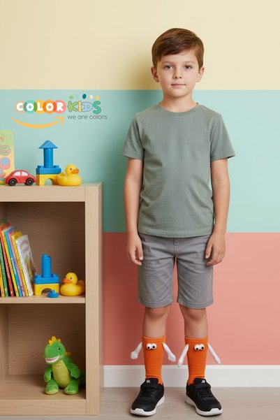 Color Socks جوارب مغناطيسية للأطفال باللون البرتقالي