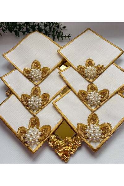 ELÇİÇEK HOME Sunum Peçete,Kokteyl Peçete,Kahve Yanı Sunum Peçete 6 Adet