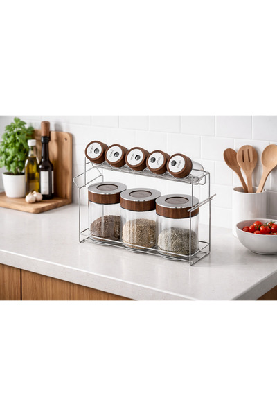 AROW AXEL 9 PARÇA BAMBU CAM STANDLI BAHARATLIK SETİ