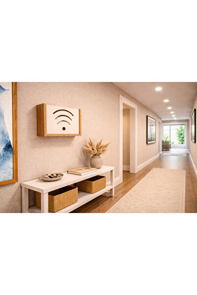 HubRom Cutie Wifi 30 cm x 25 cm x 15 cm, Alb / Lemn