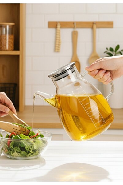 Paşabahçe 2'li Tess Ölçülü Cam Borosilikat Yağlık Sirkelik 1000ml Yağdanlık(tıpasız)
