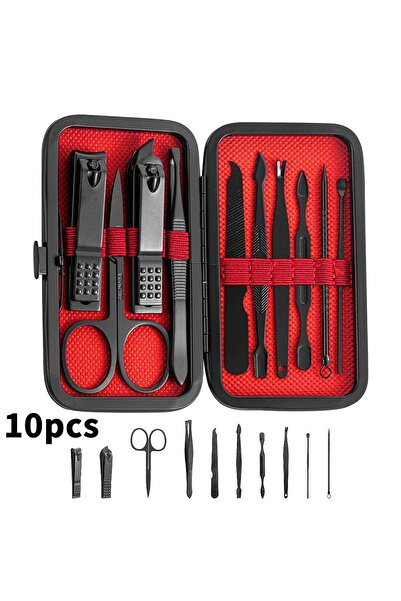 Choice طقم مقص أظافر احترافي أسود مكون من 10 قطع أو من 7 إلى 24 قطعة - مقص أظ...