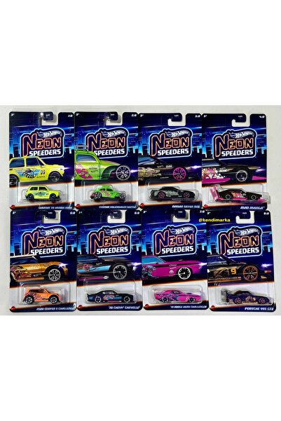 HOT WHEELS HotWheels Neon Speeders Uzun Kart 8'li Full Set - 2025 Serisi