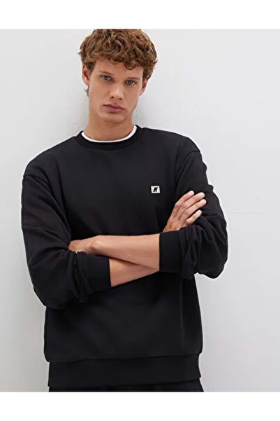 Mavi M0S10513 Pro Logo Printed Men's Sweatshirt Black