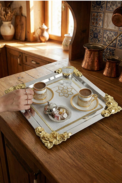 cix short tagline 1 Adet Paslanmaz Kahve ve Çok Amaçlı Sunum Tepsisi & 1 Adet...