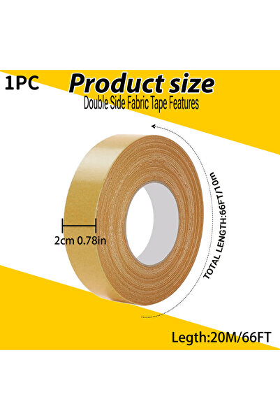 Choice شريط لاصق مزدوج الجوانب فائق الرقة 20 مم × 20 م، شريط لأعمال النجارة، ...