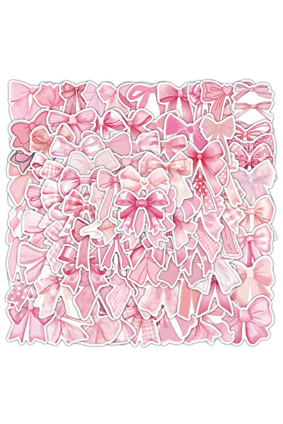 Choice 100pcs 50/100PCS Pink Bowknot Stickers Graffiti Decoration Coquette Bo...
