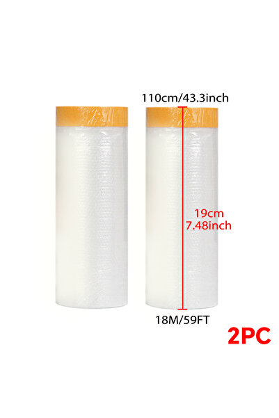 Choice 55cmx18mx2pc Painter Plastic With Tape, Pre-Taped Masking Film,Paint A...