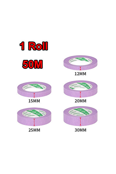 Choice5 شريط لاصق بنفسجي، عرض 12 مم × 50 م، لفة واحدة، 20/50 م، ورق لاصق قابل...