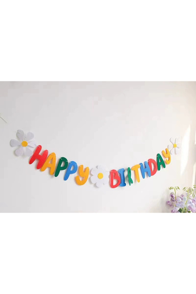 Choice B Birthday Party Banner, Flower Tassels, for Home Room Decoration, Chi...