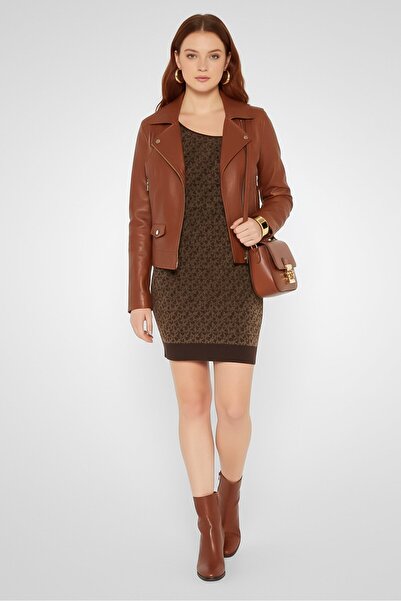 Michael Kors Women Allover Print Mini Dress, Brown