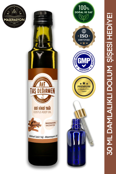 Art Taş Değirmen %100 Saf, Doğal Udi Hindi Yağı [250 Ml] (30 ML DOLUM ŞİŞESİ ...