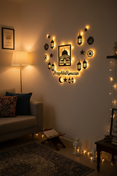 Tooall LED'li Ramazan Duvar Süsü Seti, Hoşgeldin Ramazan, Mescid-i Aksa 20'li...