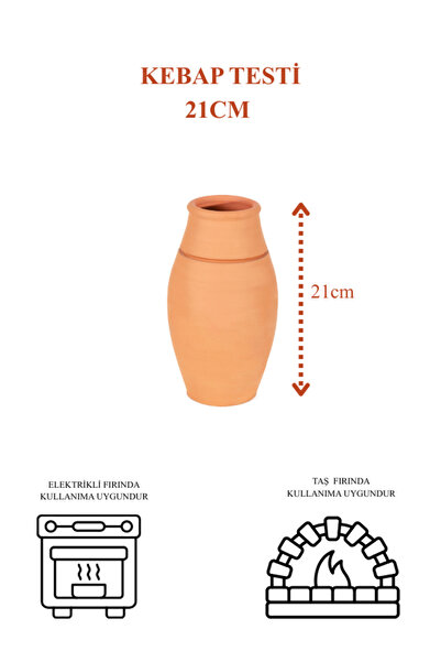 tureks pottery Kebap Testi, El yapımı Toprak 21cm