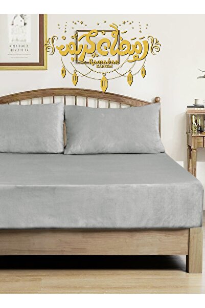 Master Home Textile Velvet Fitted Sheet Set – 3Pcs, Queen Size, Soft, Warm & ...