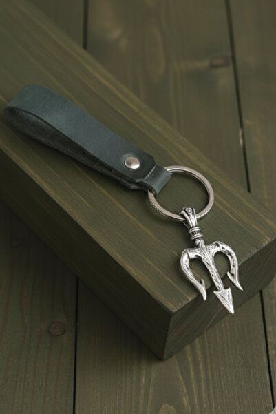 BSN Store سلسلة مفاتيح من الجلد الطبيعي باللون الأخضر الكاكي الفاخر مع شكل رم...