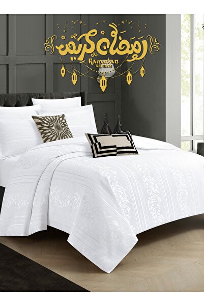 Master Home Textile طقم لحاف جاكار بوليستر شينيل، 9 قطع، مقاس كينج، يناسب سري...